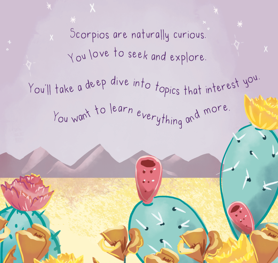 scorpio zodiac baby book featuring rhyming text.