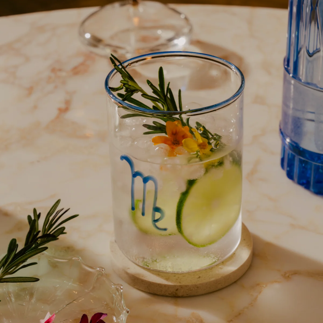 virgo zodiac sign lowball glass