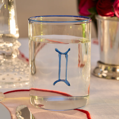 gemini zodiac sign lowball glass