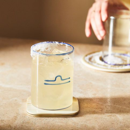 libra zodiac sign lowball glass