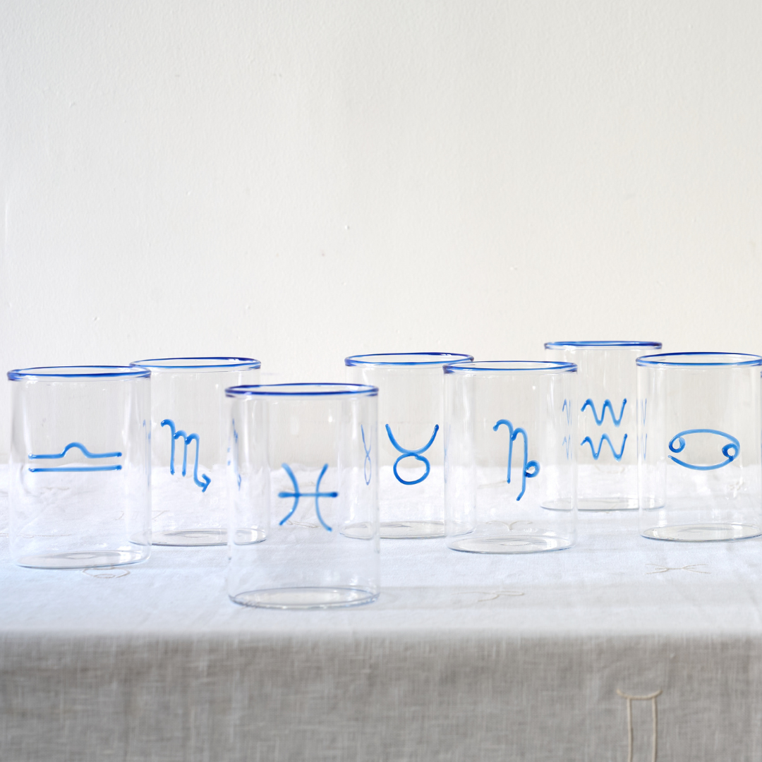 capricorn zodiac sign lowball glass