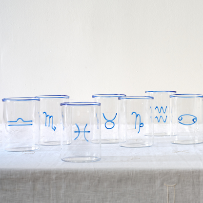 capricorn zodiac sign lowball glass