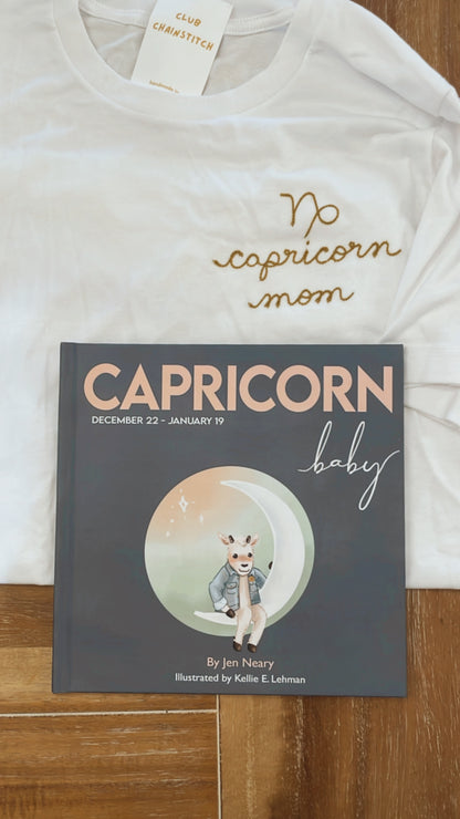 zodiac mom embroidered t shirt - 100% cotton