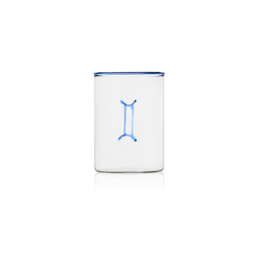 gemini zodiac sign lowball glass