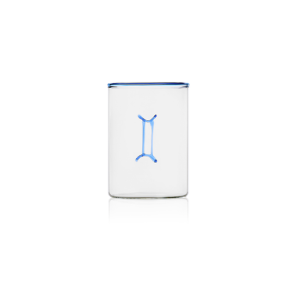 gemini zodiac sign lowball glass