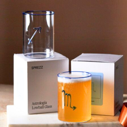 scorpio zodiac sign lowball glass