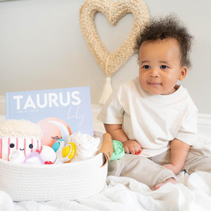 Personalized Taurus zodiac baby book - unique baby shower gift baskets