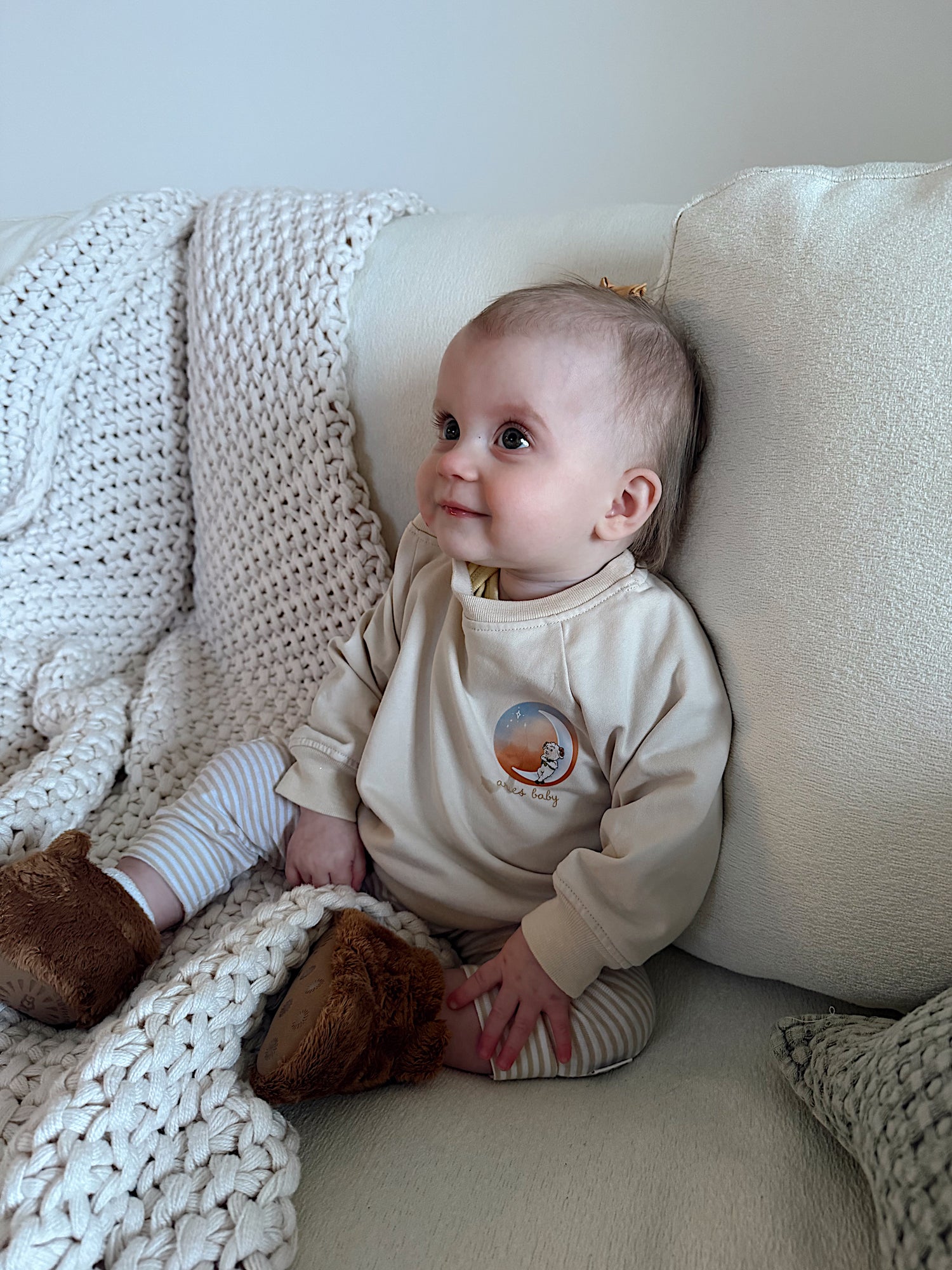 Aries zodiac baby crewneck sweatshirt for  babies and toddlers