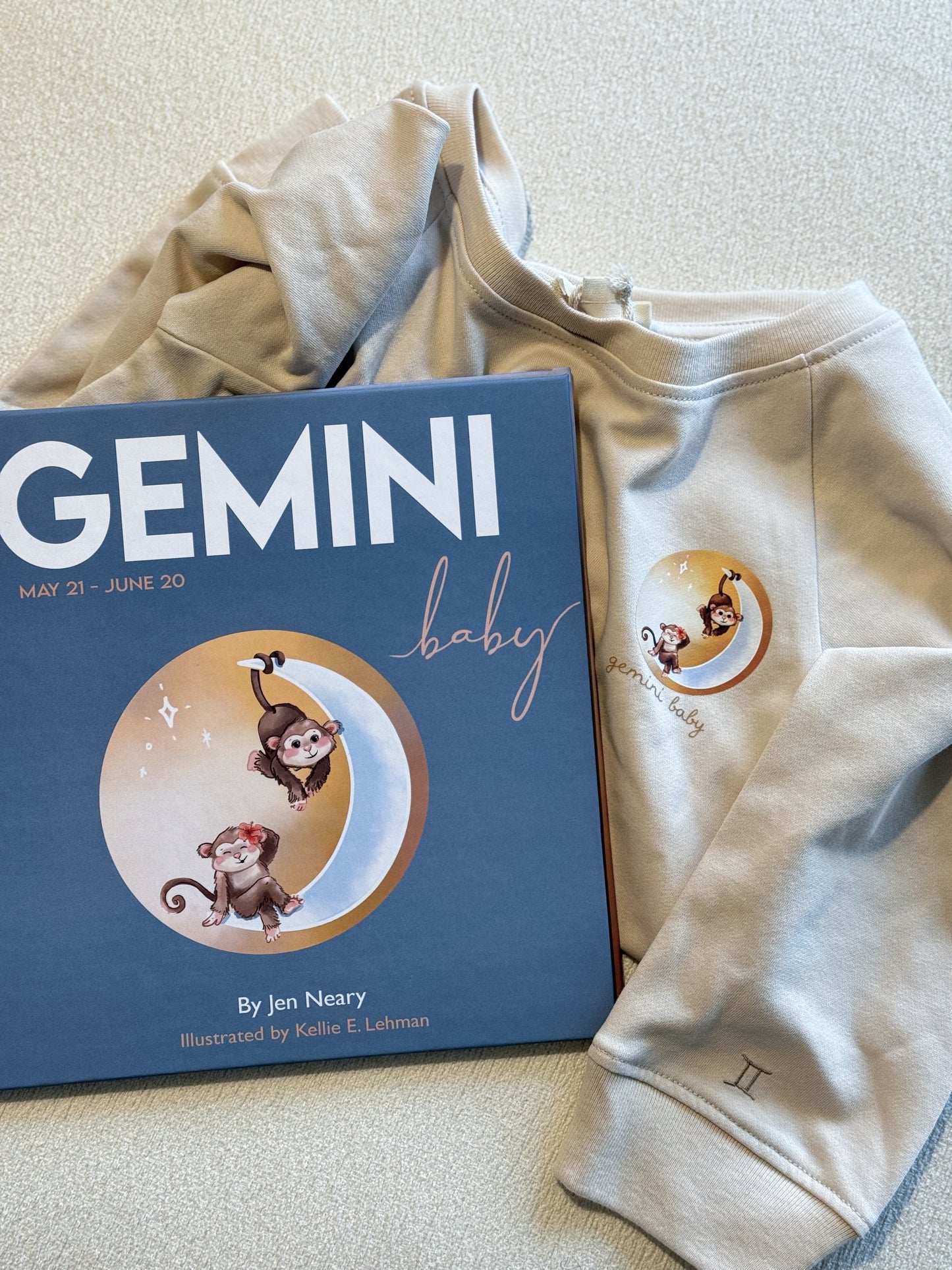 gemini baby gift set - gemini book & matching crewneck