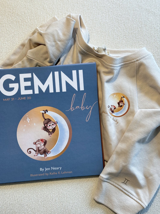 gemini baby gift set - gemini book & matching crewneck