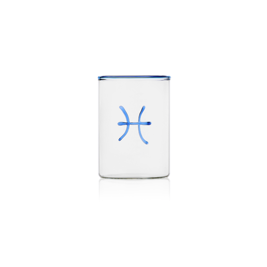 pisces zodiac sign lowball glass