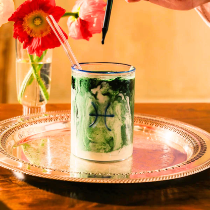 pisces zodiac sign lowball glass