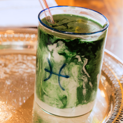 pisces zodiac sign lowball glass