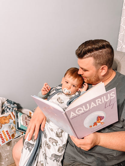 aquarius baby gift set - aquarius book & matching crewneck