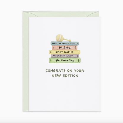 congrats on your new edition | baby shower card (includes envelope)