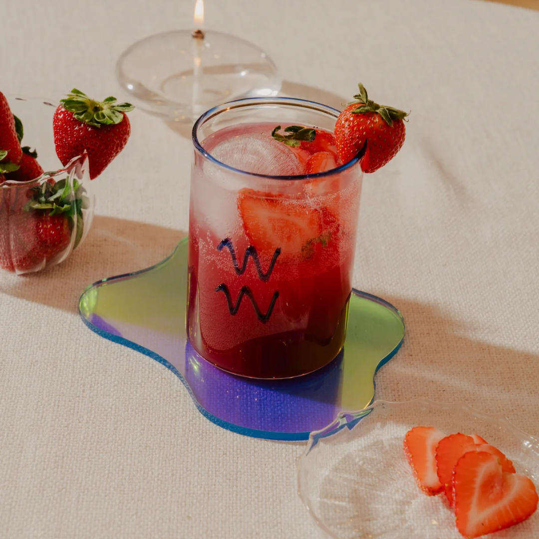 aquarius zodiac sign lowball glass