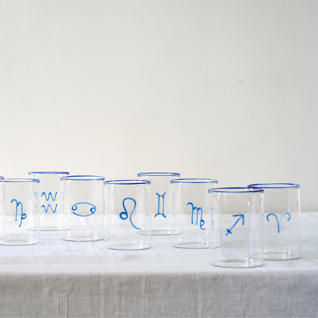 aries zodiac sign lowball glass