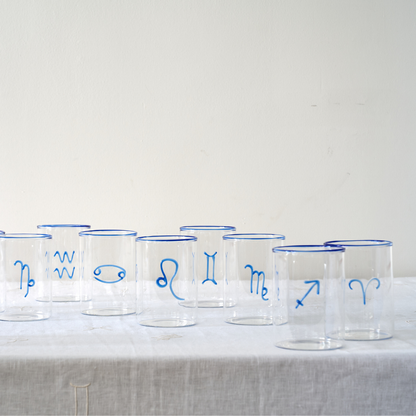 aries zodiac sign lowball glass