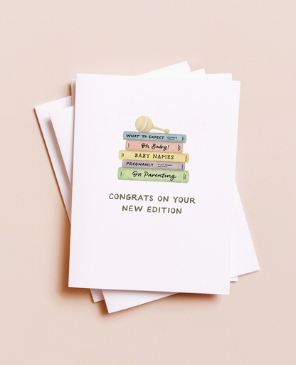 congrats on your new edition | baby shower card (includes envelope)