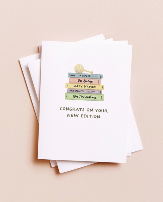 congrats on your new edition | baby shower card (includes envelope)