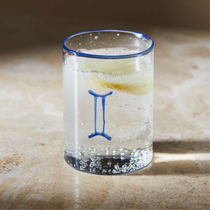 gemini zodiac sign lowball glass