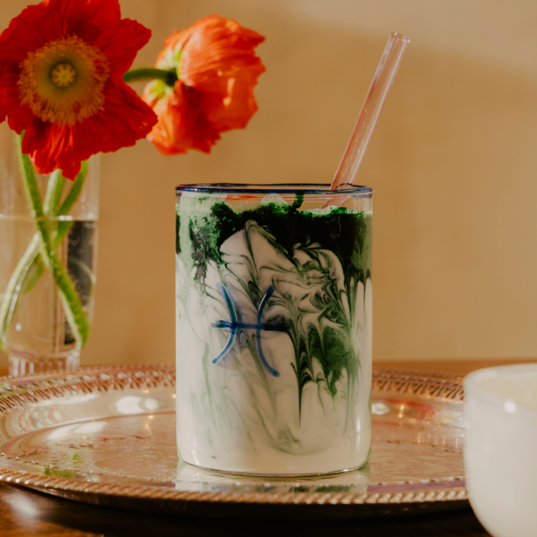 pisces zodiac sign lowball glass