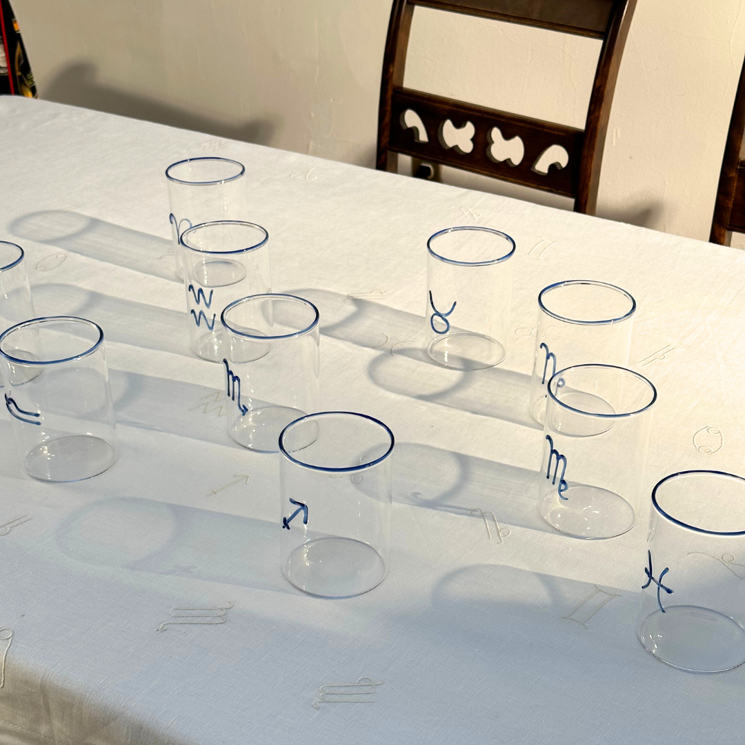 capricorn zodiac sign lowball glass