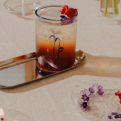 capricorn zodiac sign lowball glass