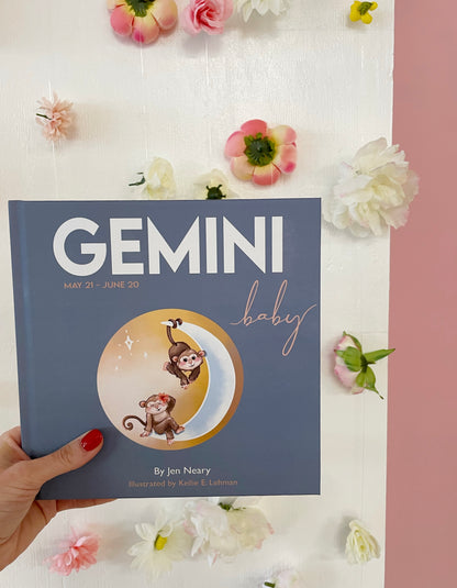 Personalized Gemini zodiac baby book - unique baby shower gift baskets