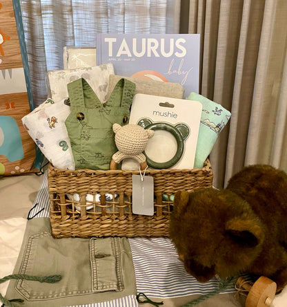 Personalized Taurus zodiac baby book - unique baby shower gift baskets