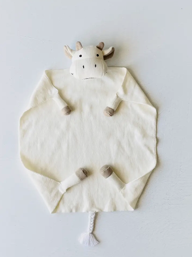 taurus the bull security lovey blanket - 100% organic cotton