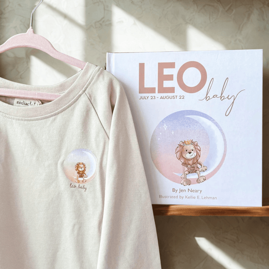 leo baby gift set - leo book & matching crewneck