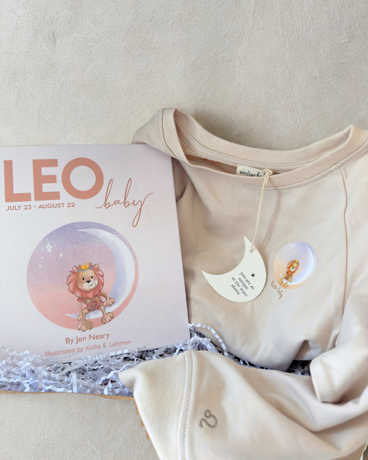 leo baby gift set - leo book & matching crewneck