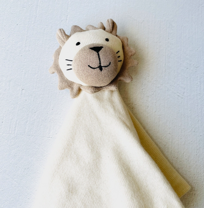 leo the lion security lovey blanket - 100% organic cotton