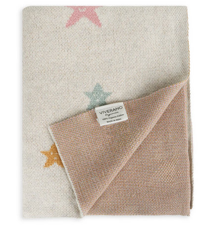 star baby knit blanket | 100% organic cotton