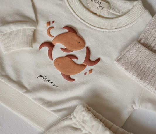 zodiac baby crewnecks - 100% organic cotton