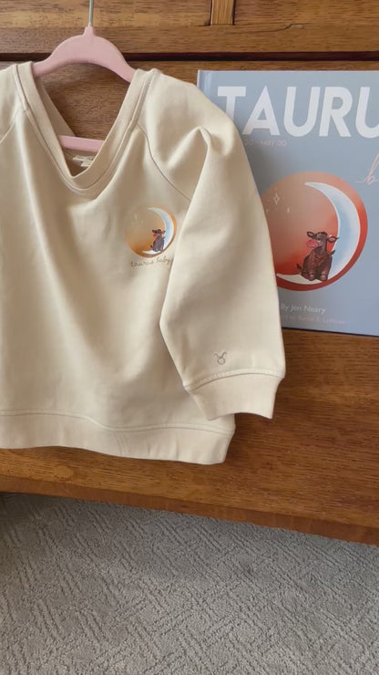 taurus baby gift set - taurus book & matching crewneck