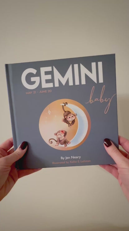 Personalized Gemini zodiac baby book - unique baby shower gift baskets