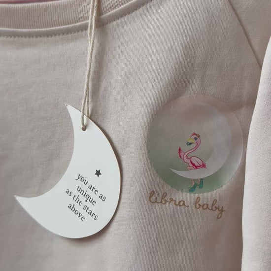 libra zodiac baby book and matching crewneck with flamingo