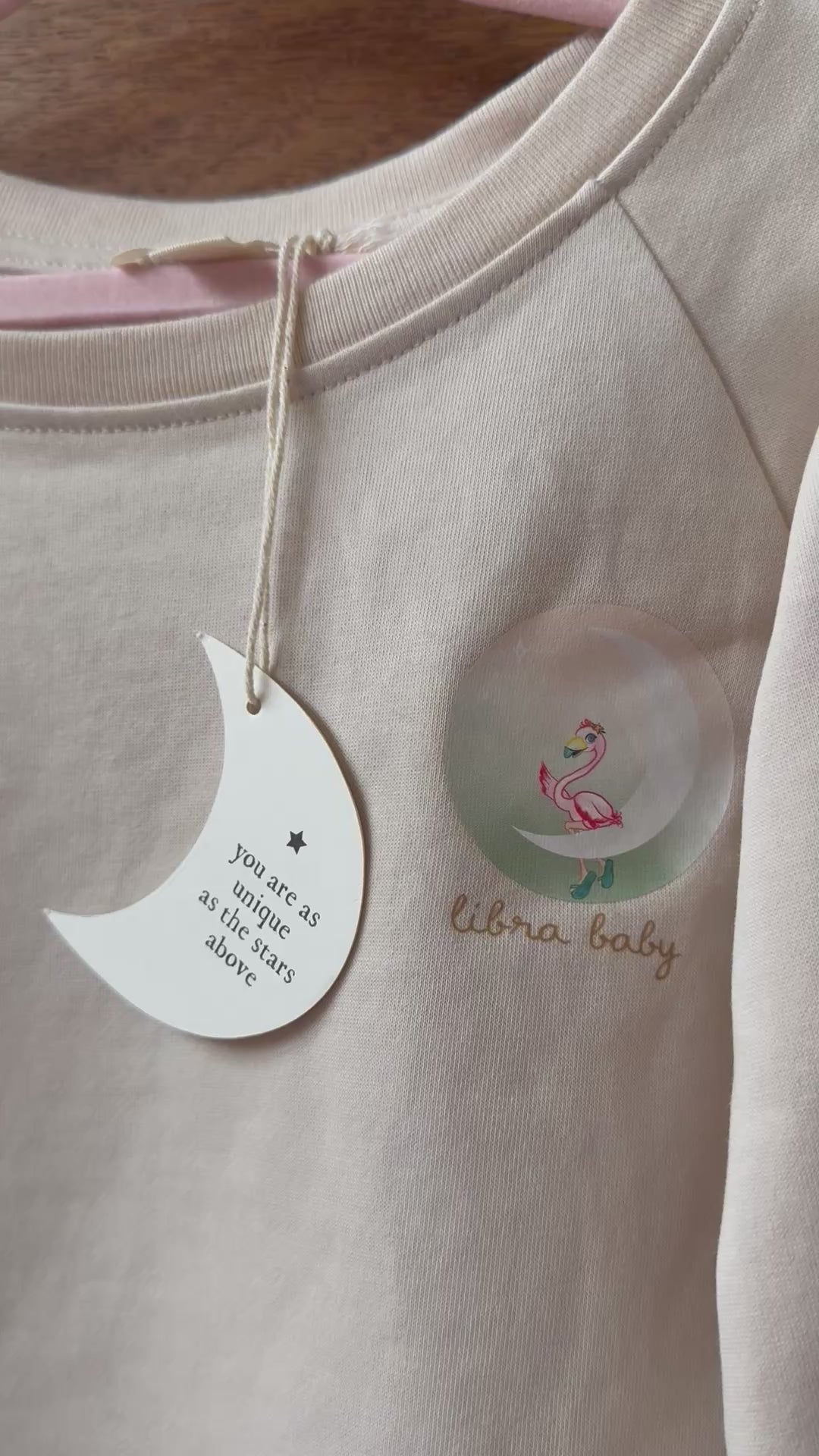 libra zodiac baby book and matching crewneck with flamingo