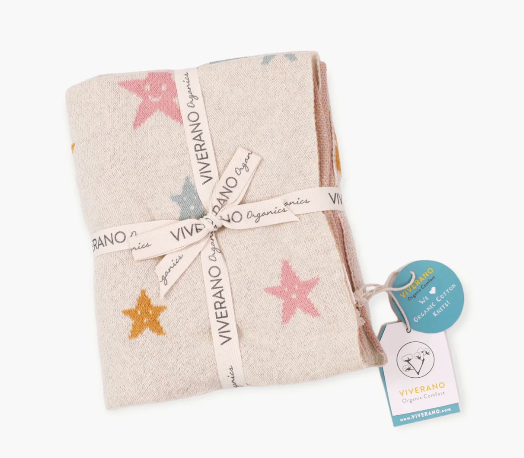 star baby knit blanket | 100% organic cotton