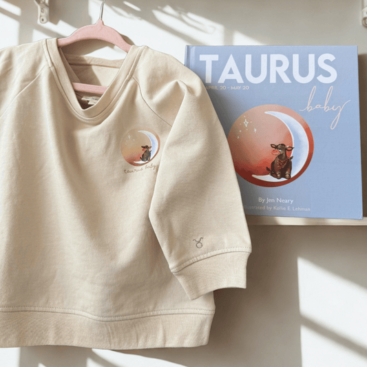 taurus baby gift set - taurus book & matching crewneck