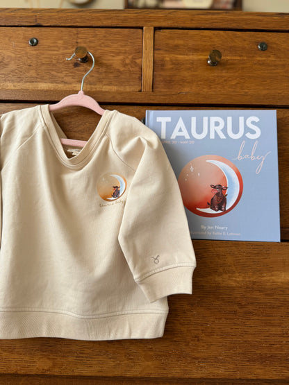 taurus baby gift set - taurus book & matching crewneck