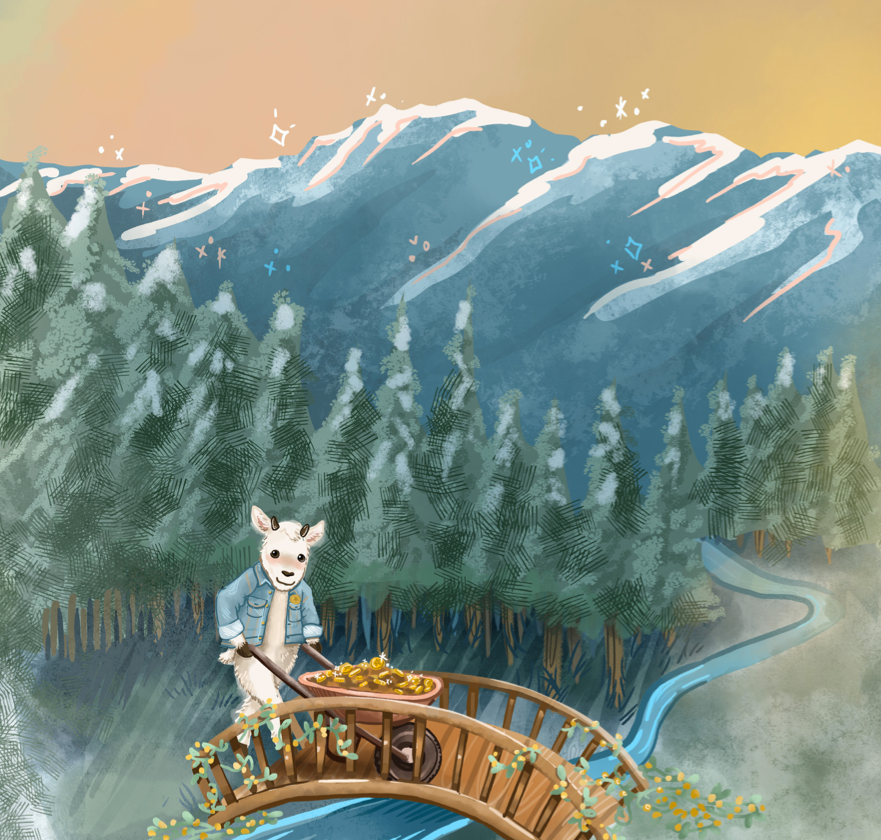 capricorn zodiac baby book featuring a hardworking goat.