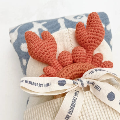 cancer the crab teether and nautical blanket bundle