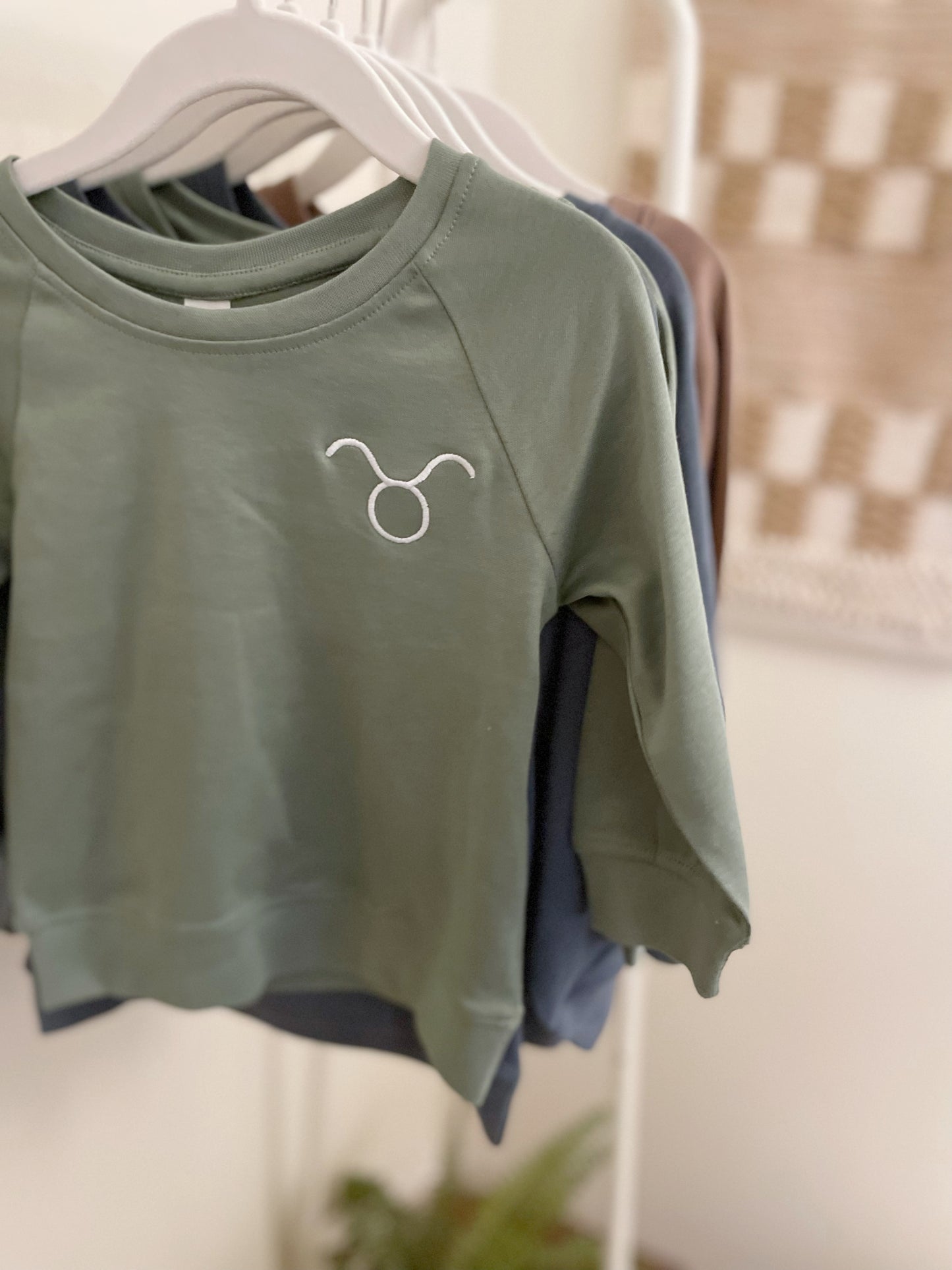 zodiac sign toddler crewnecks
