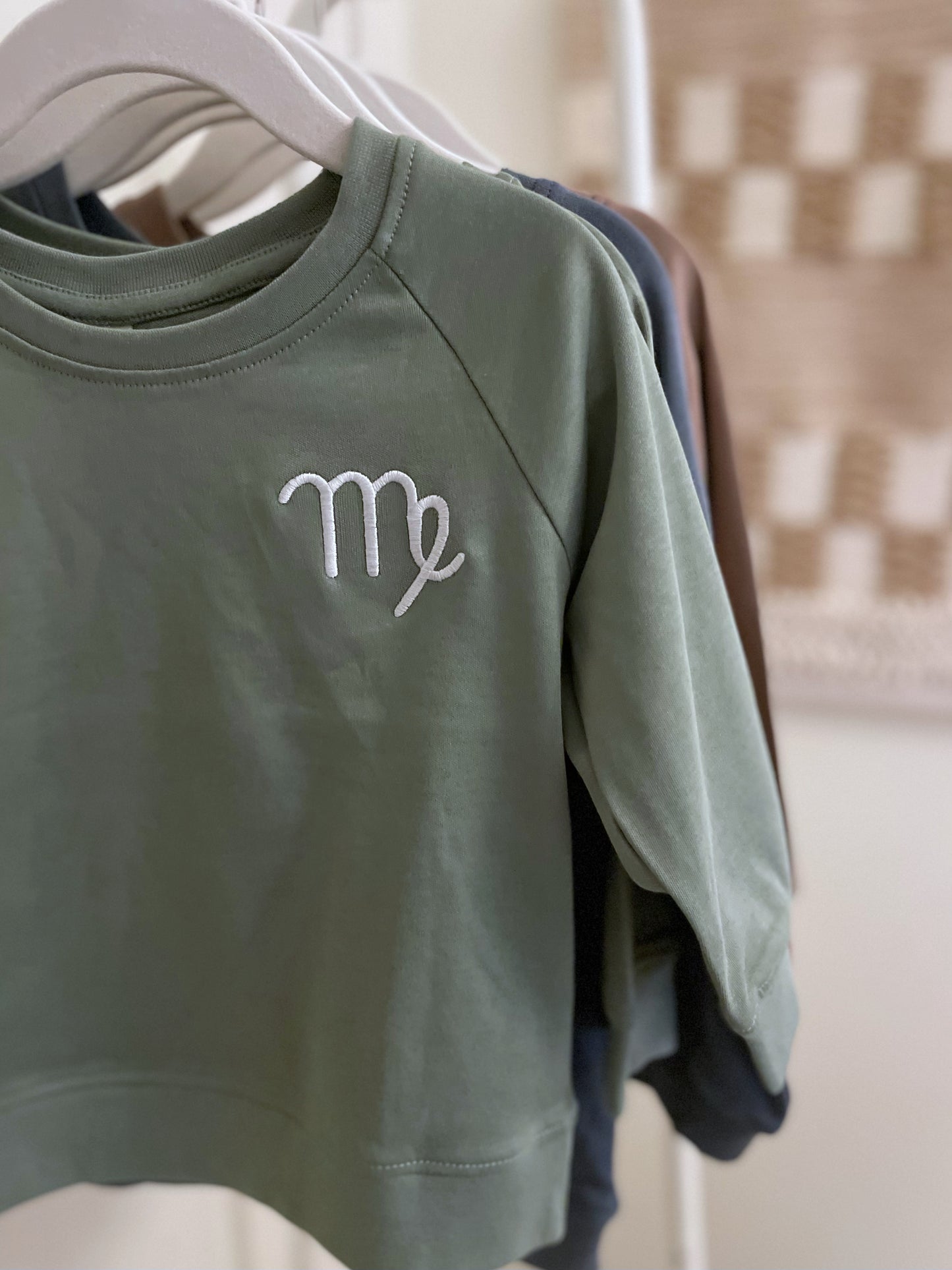 zodiac sign toddler crewnecks