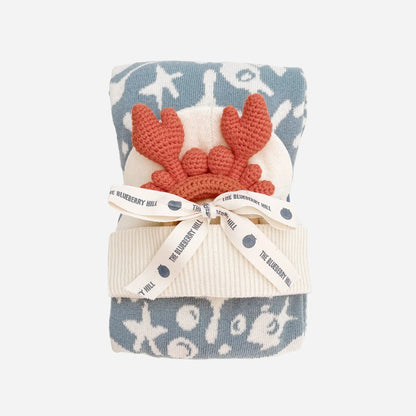 cancer the crab teether and nautical blanket bundle