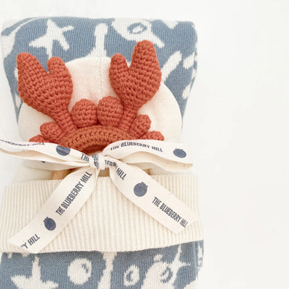 cancer the crab teether and nautical blanket bundle